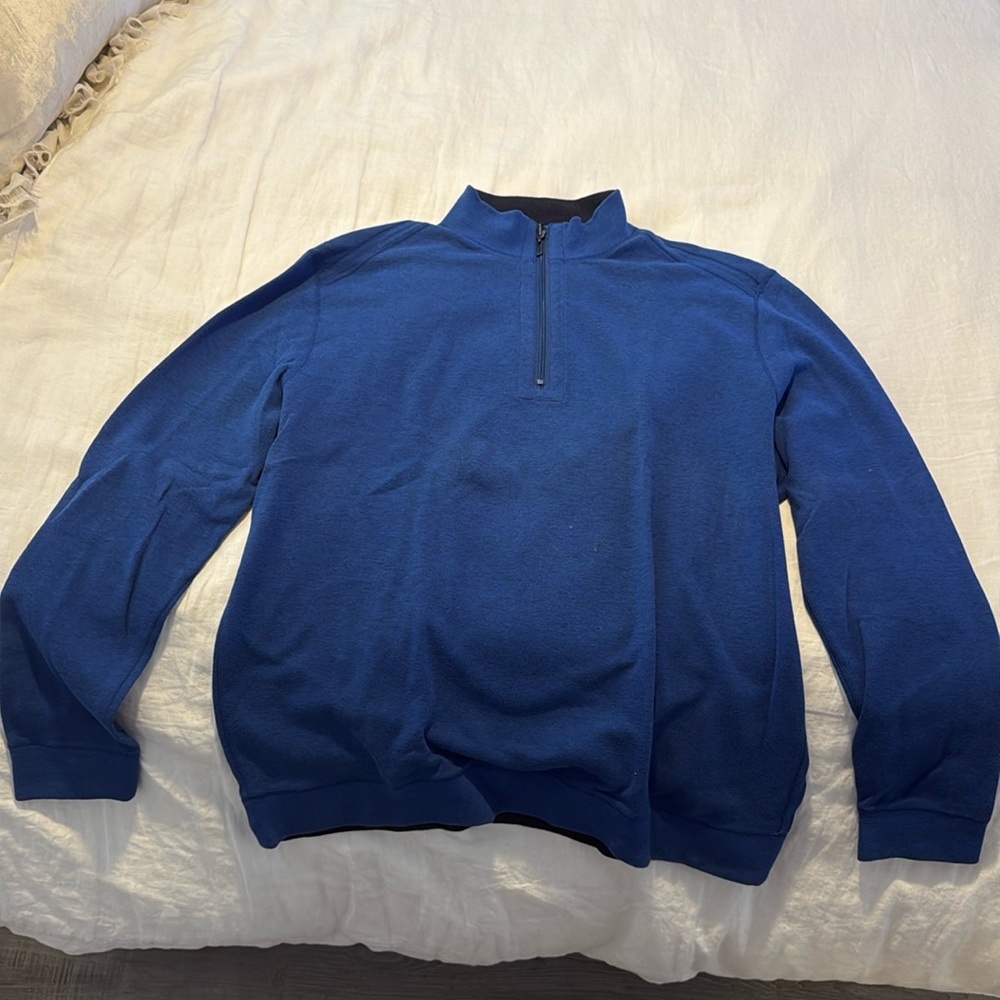 Bugatchi blue quarter zip sweater
